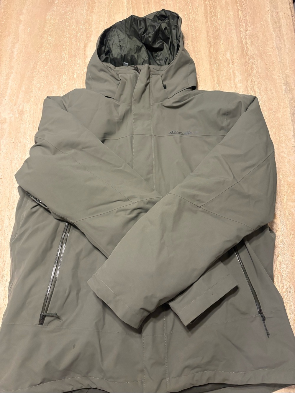 Eddie Bauer Mens XL Waterproof Down 3-in-1 Hooded Jacket